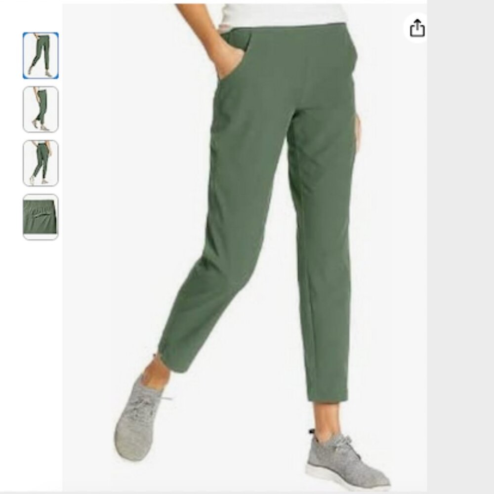 Eddie Bauer Sage Green Lightweight Traveler Ankle Pull On Pant Medium 8-10